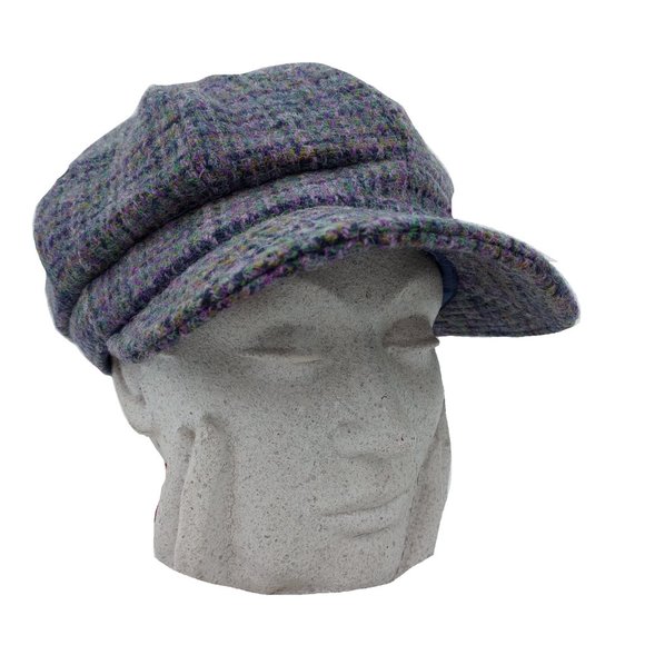 Genuine Harris Tweed® Cap ZH051 Women's Baker Boy Cap in SCOTTISH THISTLE - OSFM - Picture 2 of 9